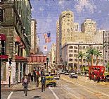 Thomas Kinkade Famous Paintings - Union Square San Francisco